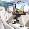 Car Cup Holder Expander Multi-Function Drink Holder with Food Table 360-Degree Adjustable Base Tray for Snack