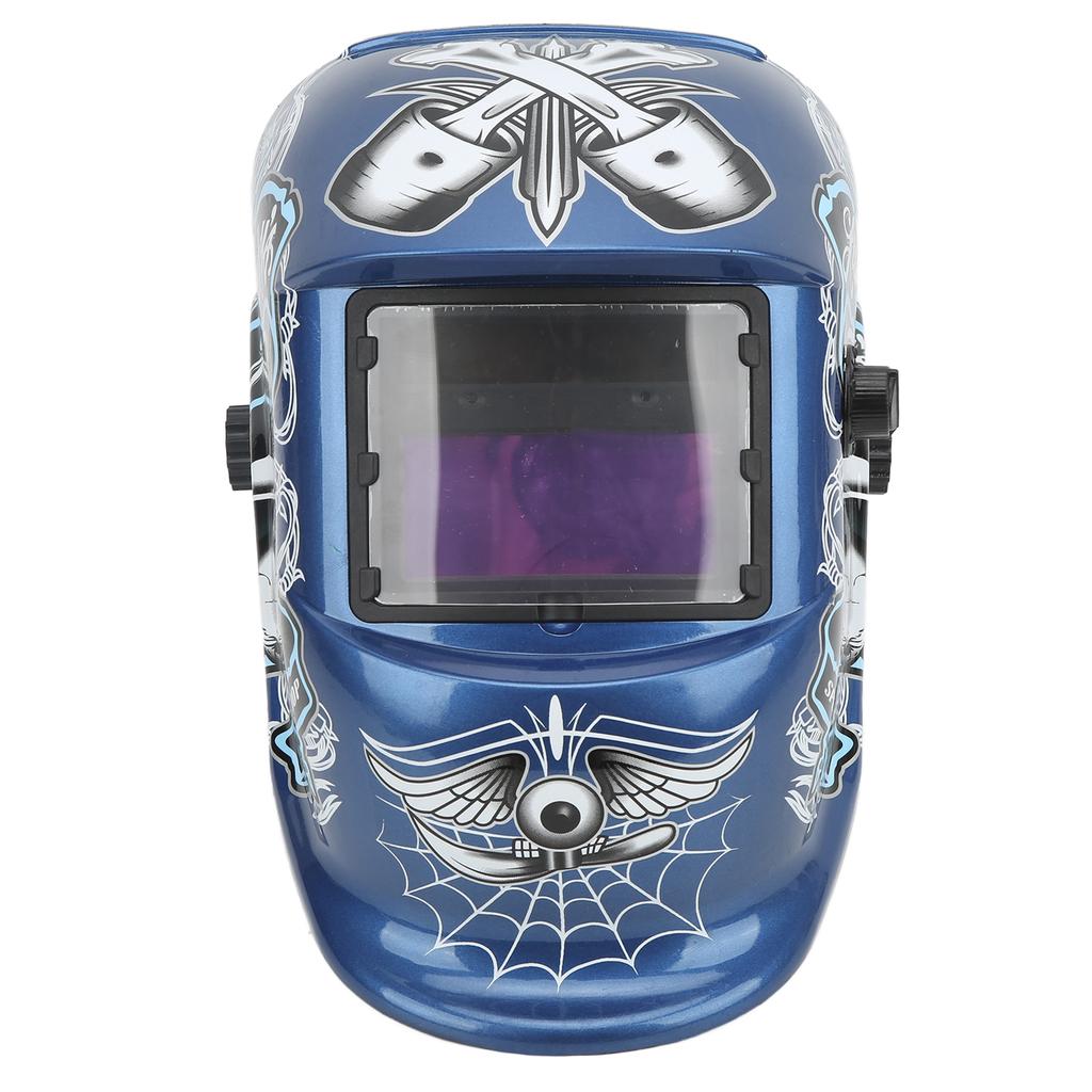 Auto Darkening Welding Helmet LCD True Color Protective Adjustable Blue Gentleman Skull Style