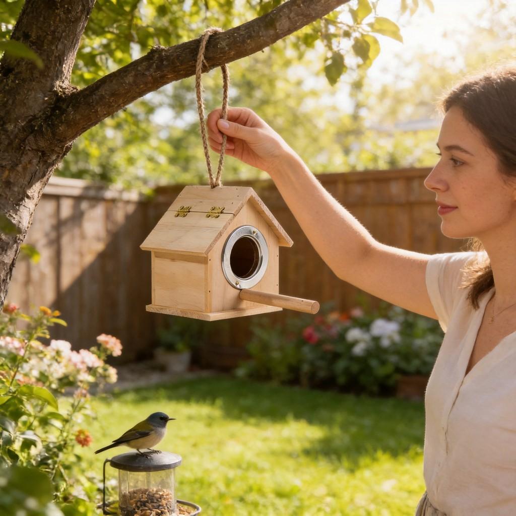 Wooden Bird Nest With Handcrafted Design For Bird Breeding And Shelter