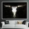 Картина на холсте с черепом быка, винтажный постер с дикой жизнью, черно-белая картина с животным для гостиной, дома, настенный художественный декор, Куадрос