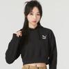 Puma Свободная короткая толстовка с вышитым логотипом для женщин, черная 625398-01