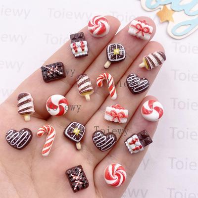 50 шт. Миниатюрный красочный рождественский декор из смолы, мультяшная волшебная палочка, фигурка для кейк-попсов и эскимо, плоский камень, нейл-арт, скрапбукинг, DIY поделки