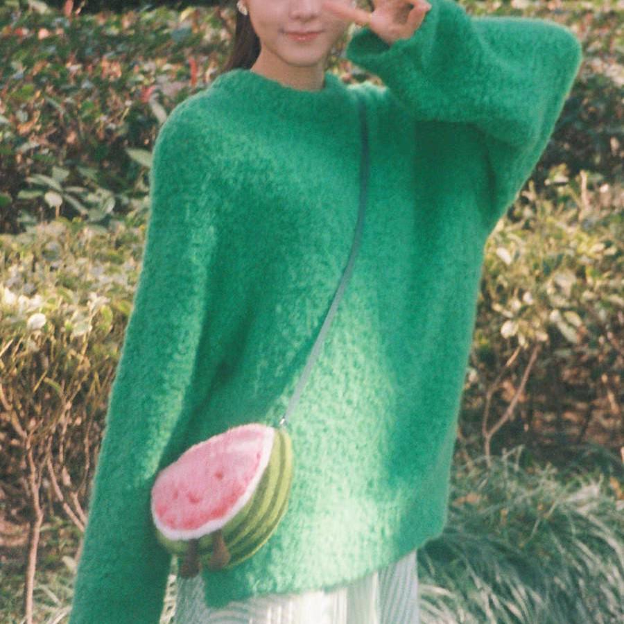 Sunny Like Me Green Sweater: Women's Loose, Lazy Style, Soft Pullover Knitted Top Inspired by Zhao Jinmai.