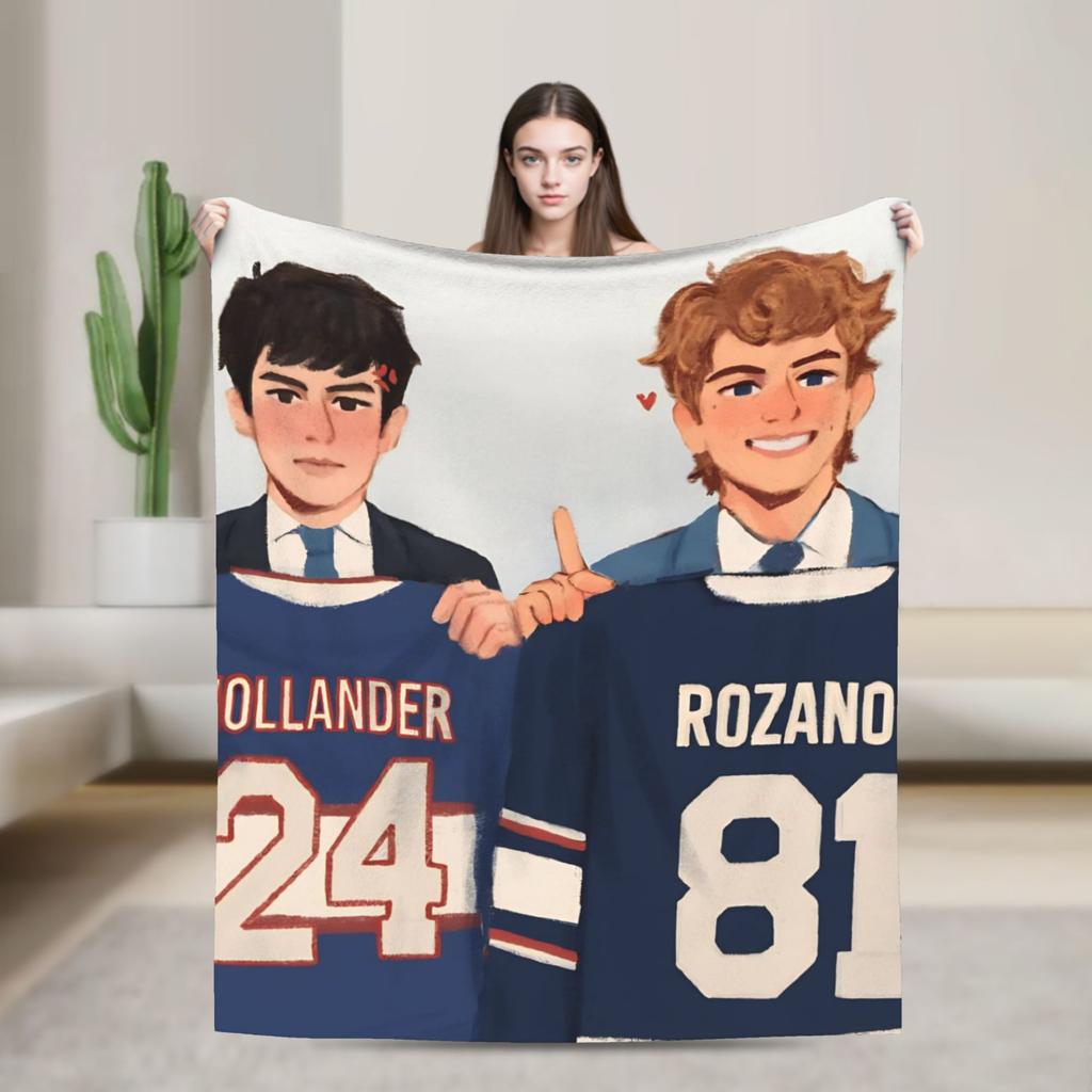 Пледы с подогревом 'Heated Rivalry' Теплый графический плюшевый плед для дивана, кресла, путешествий самолетом Фланелевая простыня, покрывало для кровати