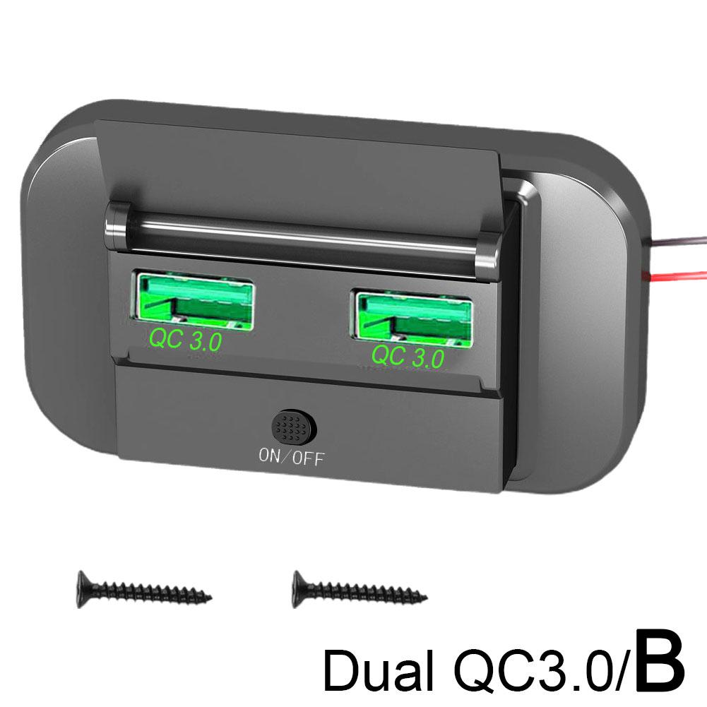 12-24V 4.8A Dual USB Charger Power Socket Adapter Charging Panel Mount for Motorbike Car Boat ATV UTV Camper Caravans