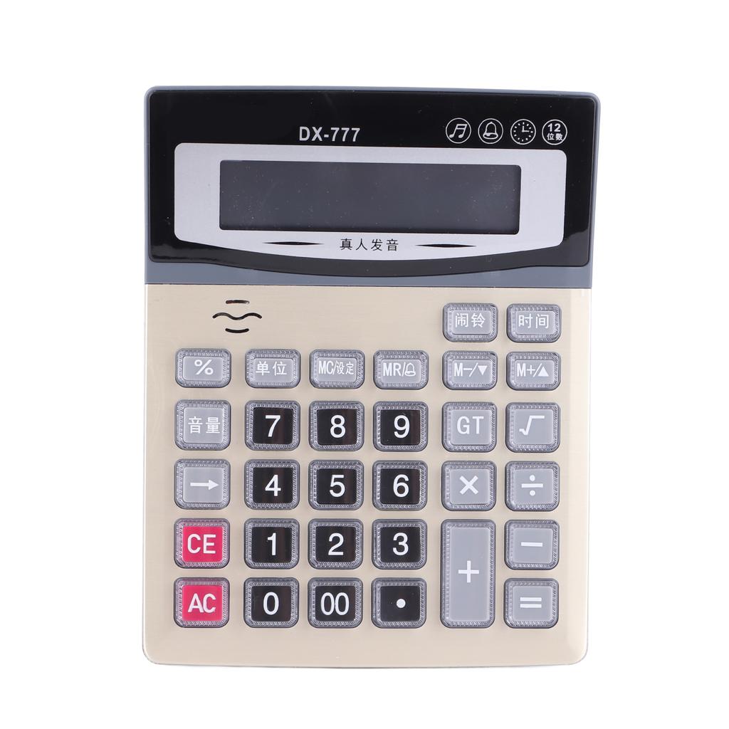 Desk Calculator 12 Digit Clear Large Display Big Buttons Voice Reading Office Calculator for School