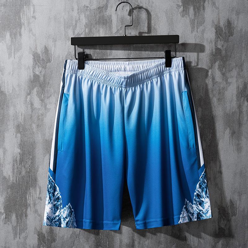 Комплект мужская летняя футболка из ледяного шелка с градиентом и короткими рукавами мужские повседневные шорты спортивный комплект из двух предметов красивая мужская одежда
