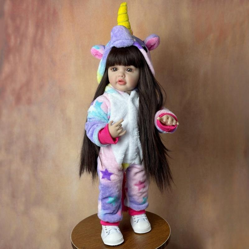 55 CM Lifelike Full Vinyl Body Reborn Baby Girl Doll Betty Straight Leg Alive Newborn Bebe Doll Lovely Kid's Playmate Toy Xmas Birthday Surprise Gifts