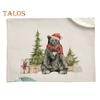 Christmas Placemat Convenient Durable Stylish Clear Printing Linen Table Mat for Festive Home Decoration