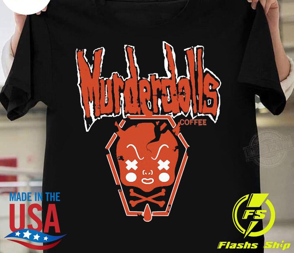 Винтажная рубашка Murderdolls Кофе Плотный хлопок Черная S-234XL Унисекс Футболка Унисекс