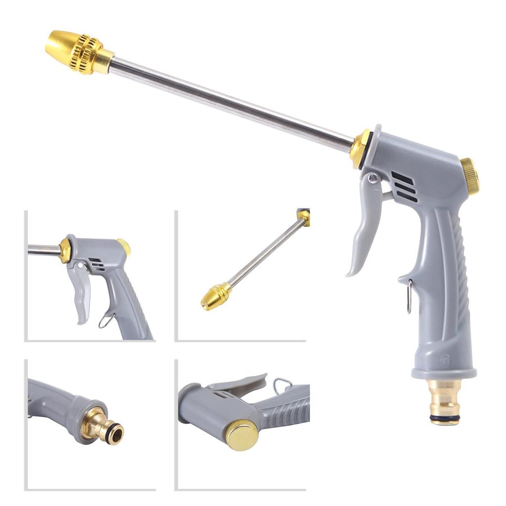 Нержавеющая насадка для водяного шланга высокого давления, длинная насадка для распыления, садовый шланг, автомойка