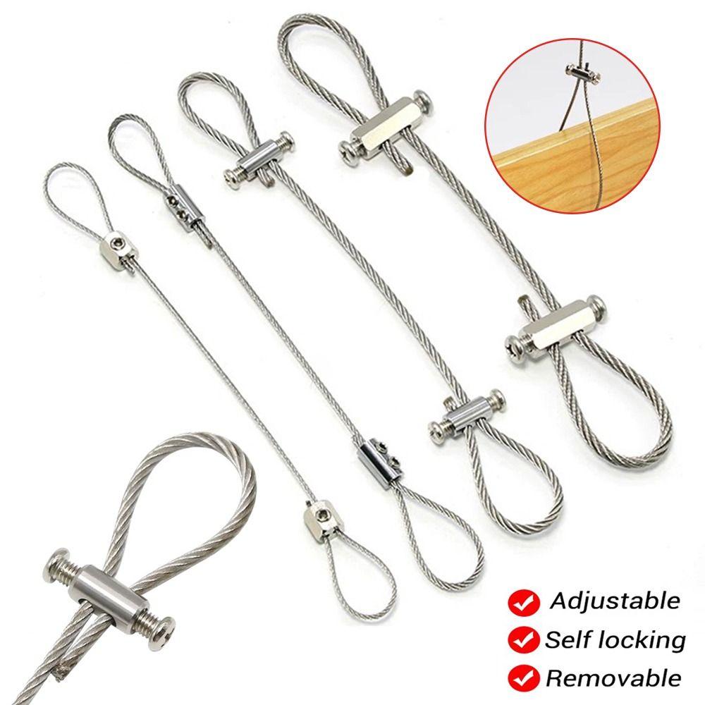 New Stainless Steel Wire Rope With Locking Adjustable Suspension Lanyard 1.5/2/3/4mm Hanging Rope