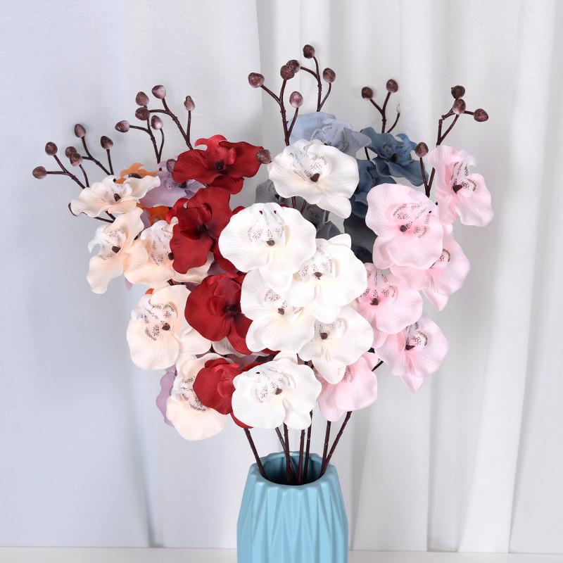 Multicolour Phalaenopsis Simulation Flower Bouquet  For Home And Decor Event