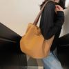 Canvas Tote Bag Women's Large-capacity New Versatile Casual Shoulder Bag Simple College Student Class Bag