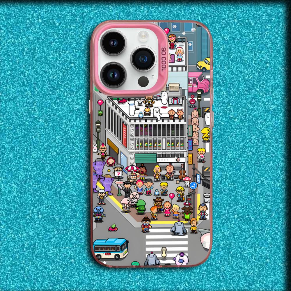 Чехол для телефона Game E-EarthBound Mother 4 Для iPhone 16,15,14,13,12,11,Mini,Pro,MAX Розовый Матовый Силиконовый Чехол