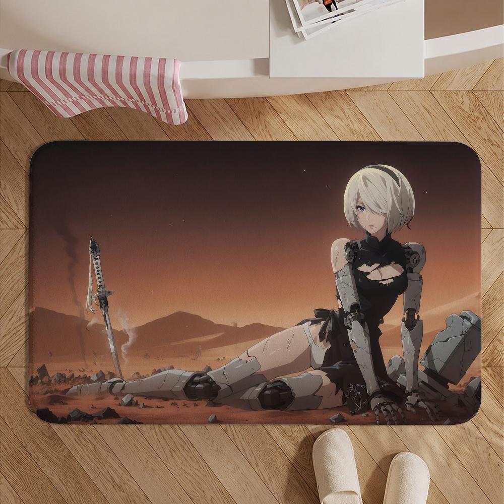 Коврик для пола из игры NieR Automata, Мягкий нескользящий коврик для ванной, Прикроватный ковер, Впитывающий коврик для прихожей, для дома