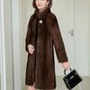 Осенне-зимняя меховая куртка, высококачественная новая норковая шуба для женщин с толстой верхней одеждой, длинное тонкое теплое флисовое пальто, женские топы
