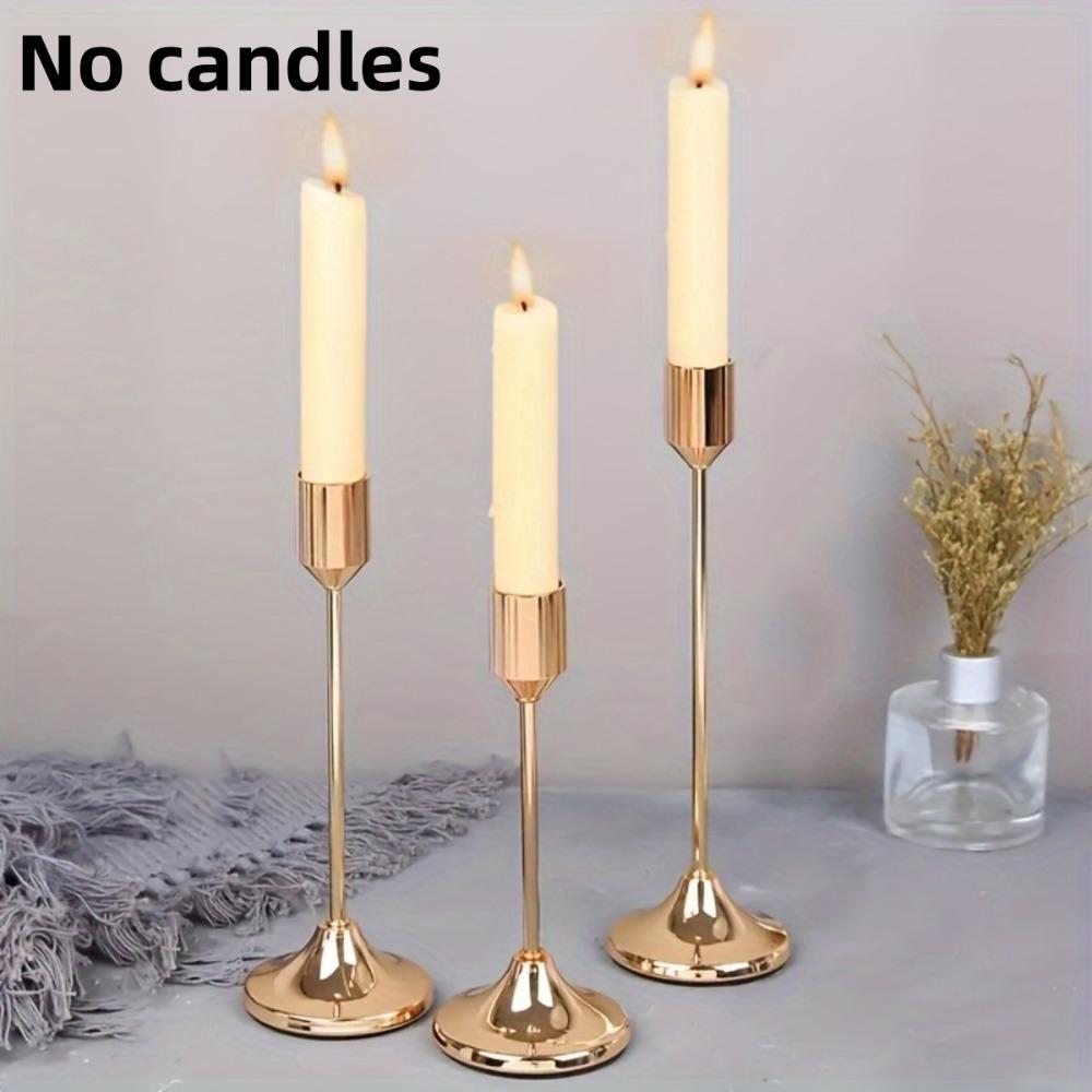 3Pcs/Set Exquisite Candlestick Holder Metal Table Candle Stand Candlelight Dinner Props  Wedding