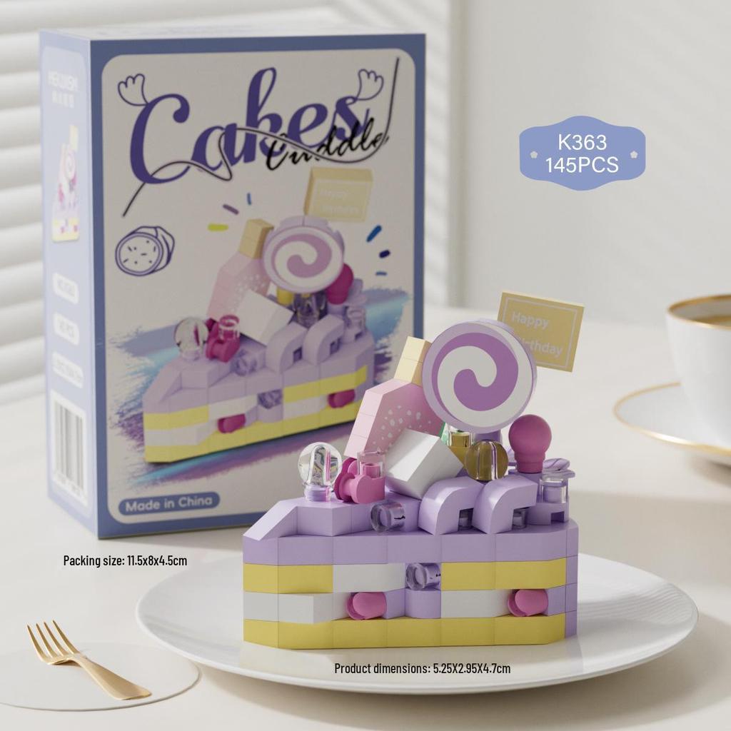 Colorful Triangle Cake Building Blocks - Party Dessert Series Compatible with Lego Ornaments and Gifts