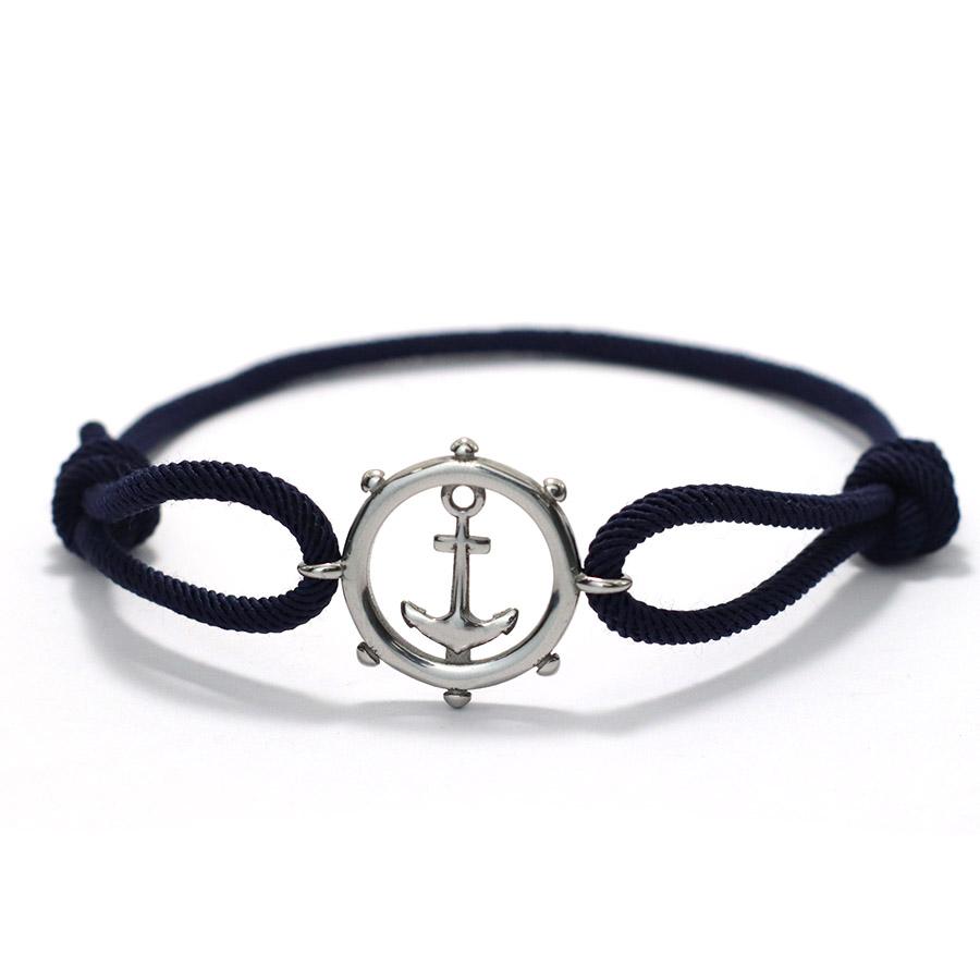 Браслет из нержавеющей стали с якорем, мужской, плетеный, миланский, ручной, женский, нейлоновый, морской, браслет, штурвал, повседневные украшения на запястье
