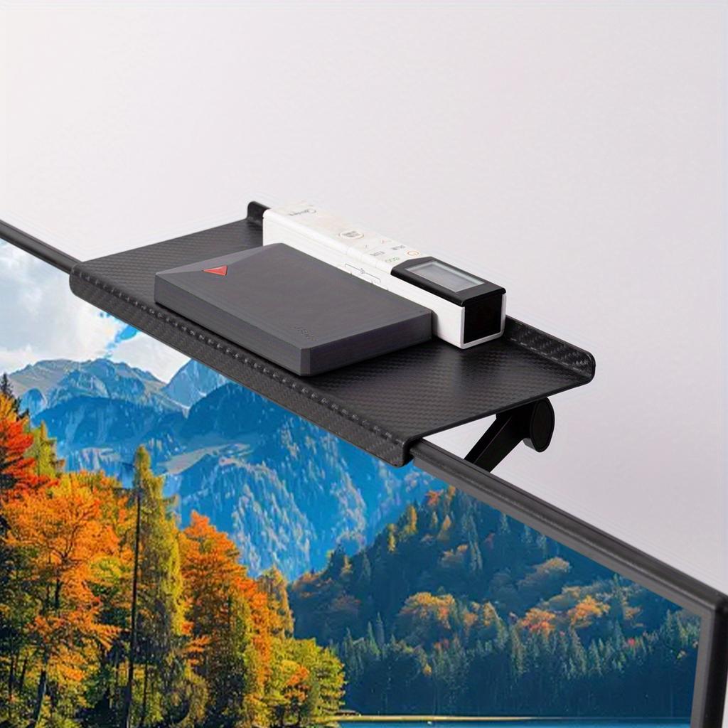 1pc Adjustable Tilt Head TV Stand Shelf - Plastic Top Mount Storage for Home Office, No Electricity Needed, Media Box and Router Organizer