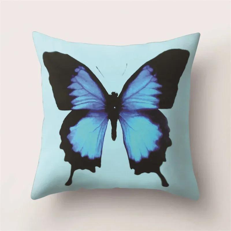 Beautiful Butterfly Print Decorative Pillow Cover Car Sofa Square Cushion Pillow Cover
