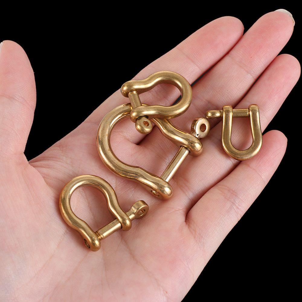 Винтовой соединительный соединитель скоба брелок D-образные скобы кольцо для ключей твердый латунный карабин брелок крючок
