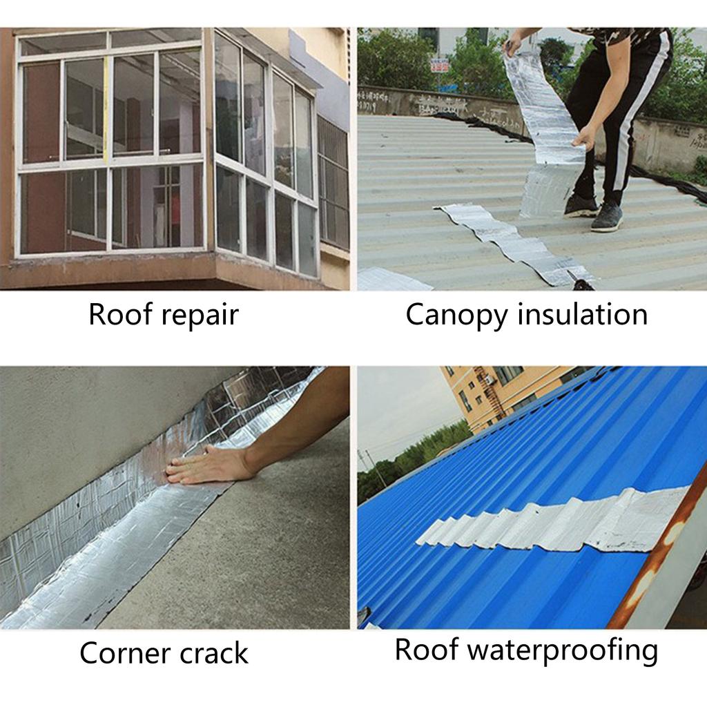 Butyl Rubber Tape Aluminum Foil Waterproof Tape Hose Glass Repair Elastic Sticker Prevent Leakage Super Repair for Nano