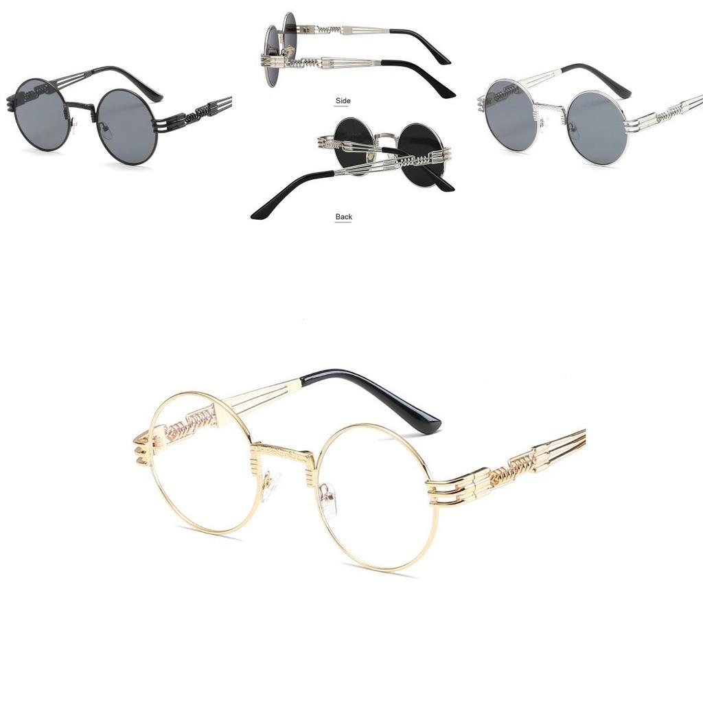 Унисекс Ретро Круглые Солнцезащитные Очки с Легкой Металлической Оправой для Защиты от УФ-лучей**