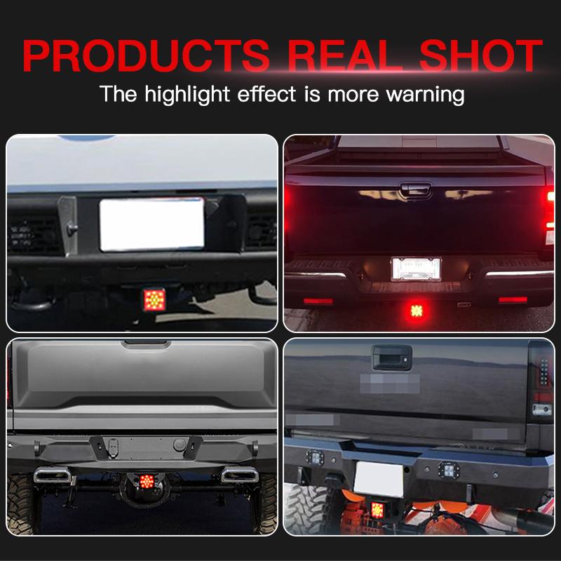 1PC Car Taillight Trailer Truck Hitch Towing Receiver Red 15-LED LED Tail/Brake Spoiler Light For Truck SUV Trailer Brake Light