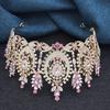 AB Crystal Pageant Miss Bridal Crown Vintage Baroque Rhinestone Big Tiara Wedding Headdress for Party Jewelry Hair Accessories