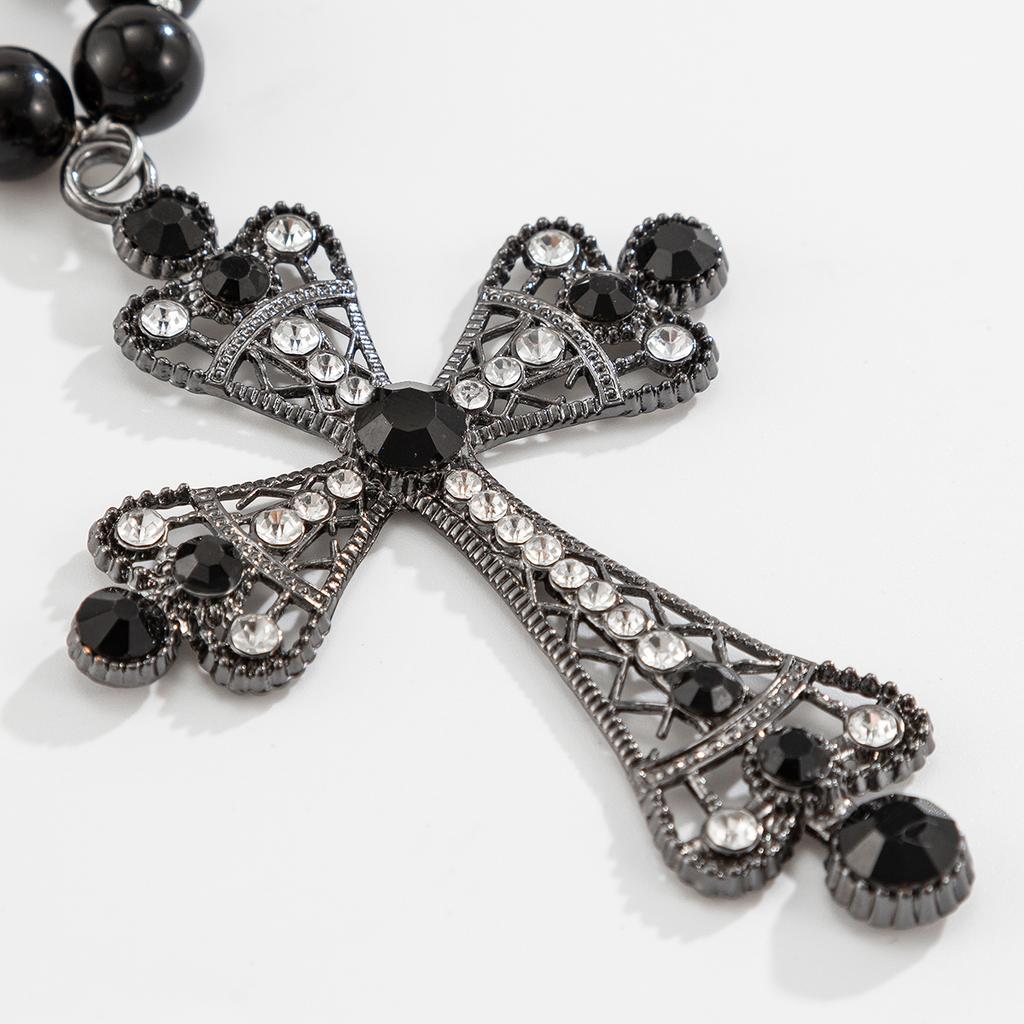 Винтажное ожерелье с подвеской в виде креста для женщин, готические бусы, аксессуары на Хэллоуин, украшения на шею