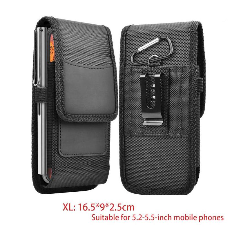 Universal Oxford Nylon Phone Bag Belt Clip Pouch Case Waist Bag for 3.5-6.3 Inch Phone