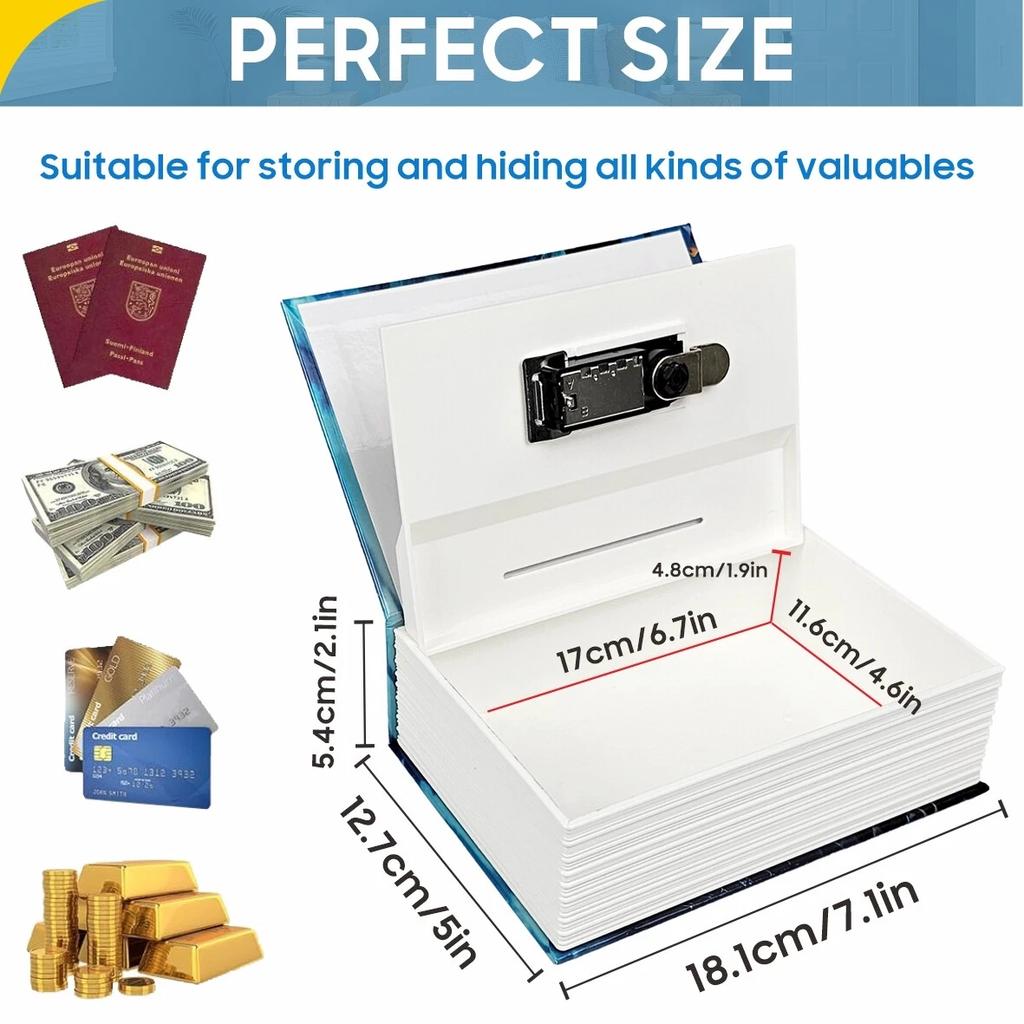 Новый сейф в форме книги с кодовым замком – Скрытая копилка и секретное хранилище для детей, идеальный подарок на день рождения и Рождество