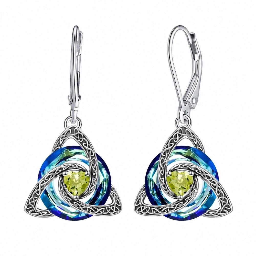 1 Pair Stainless Steel Dangle Earrings Zircon Accent Pendant Earrings Daily Wear