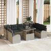 Set of 10 Pieces of Garden Sofa with Light Grey Cushions In Poly Rattan, 2-Seater Garden Sofa with Storage 3357445
