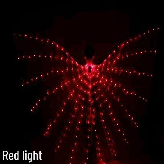 Multicolor LED Light-Up Gold Wings for Adult Belly Dance & Stage Performance