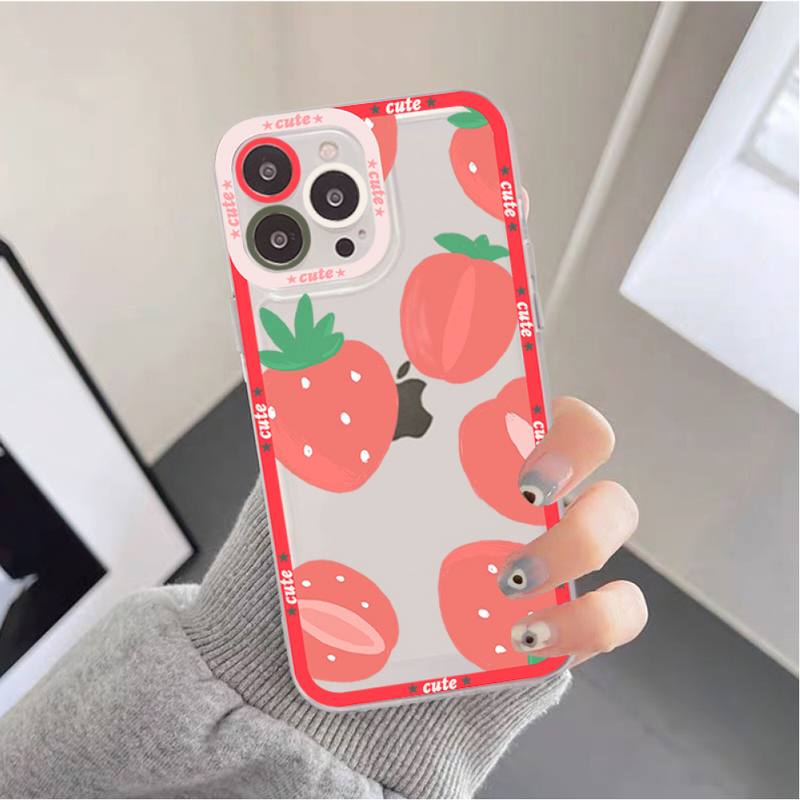 Милый Чехол-Клубника-Вишня для iPhone 11 12 13 Mini Pro Max 14 Pro Max Чехол-накладка