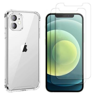Противоударный чехол для iPhone 12 и 2 защитные пленки из закаленного стекла Phonillico®