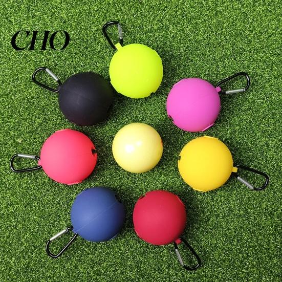 Golf Bag Hanging Ball Holder Silicone Cover with Carabiner, Portable Standard Holder, Scratch-resistant Carrier Protective Sleeve, Accessories,