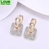 Unique Design For Women Square Shaped Piercing Huggie Hoop Earrings R Color /Gold 2 Colors Earing Round Fine JewelryUnique Earrings