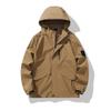 Men's Spring and Autumn Coat Solid Color Thin Hooded Trench Coat Outdoor Sports Jacket Men's Jacket