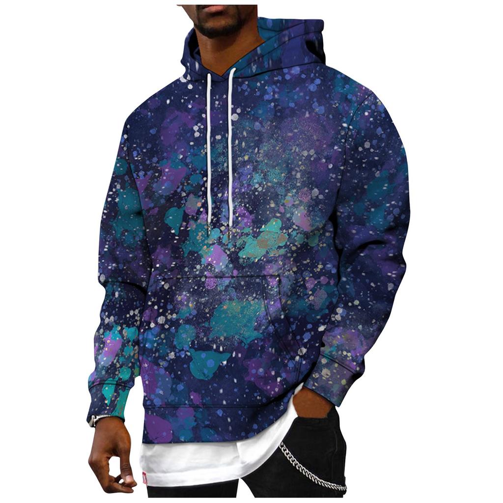 Men's Loose Printed Hooded Sweatshirt Men's Casual Fashion Sports Sweatshirt