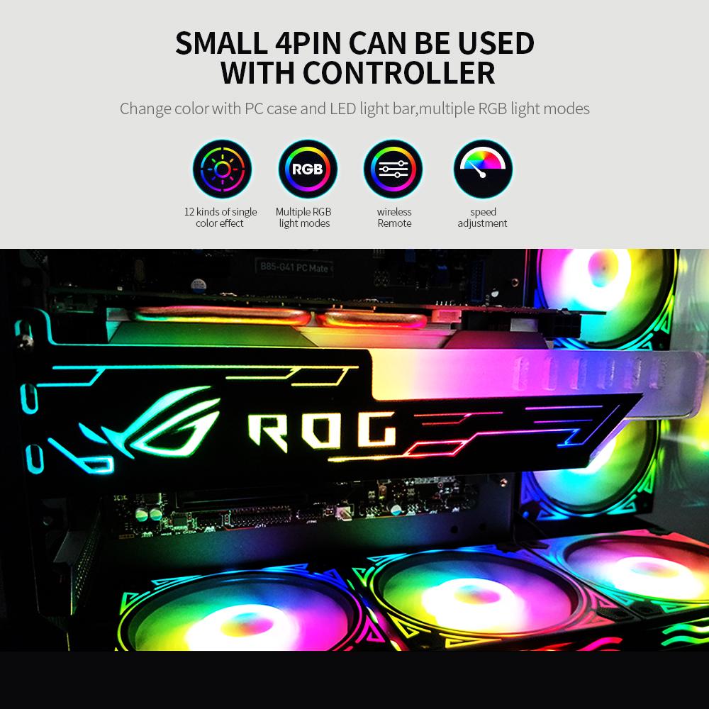 Подставка для видеокарты RGB25 RGB, цветная горизонтальная, 12 В, 4 контакта, со светодиодной подсветкой, держатель карты