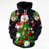 Fashionable 3D Printed Merry Christmas Hoodie With Christmas Snowflake Pattern Hooded Sweatshirt Christmas Decoration Top