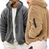 Autumn Winter Men's Jacket Double-sided Fleece Warm Loose Hooded Windbreaker Casual Coat Zipper Sports Hooded Jackets