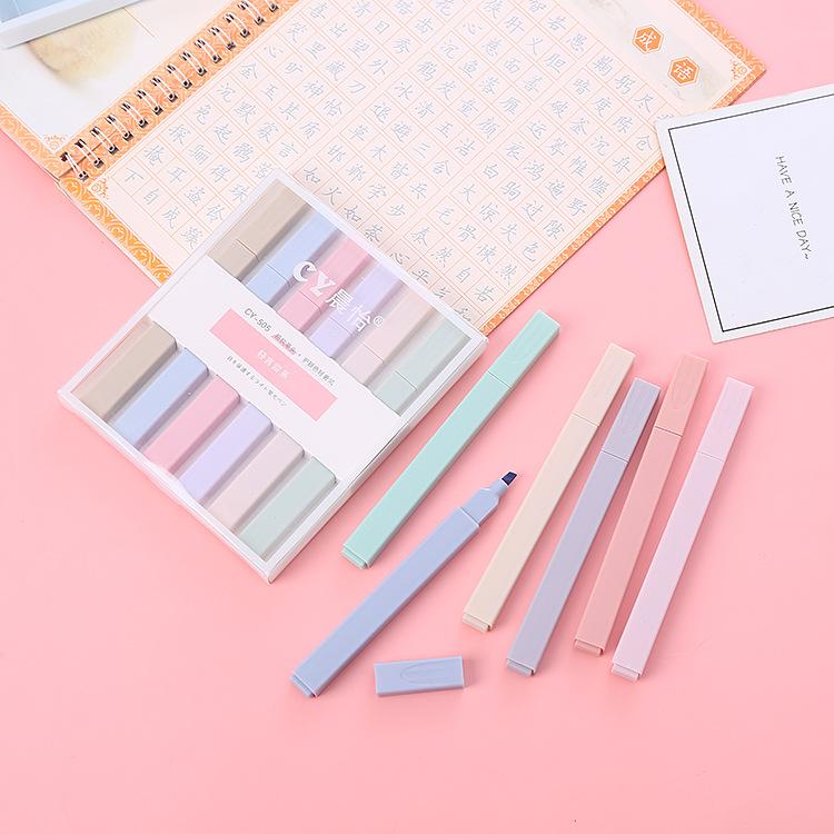 Новинка, 6 шт./компл., детский маркер с мягким наконечником, канцелярские принадлежности, флуоресцентные маркеры ярких цветов, хайлайтер