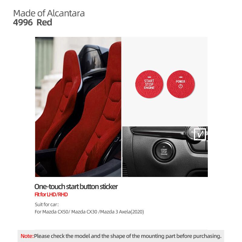 Betterhumz Для Mazda 3 Axela CX50 CX30 - Наклейки-отделки кнопки запуска двигателя Start Stop из Алькантары, Аксессуары для интерьера автомобиля