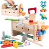 TYORORO Carpenter Pretend DIY Assembly Includes and Wooden Montessori Educational Teaching Boys and New Gift Toy, Play, Type, Screws, Hammer,