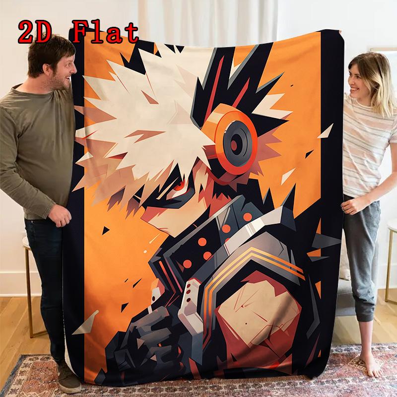 My Hero Academia 2D Flat Pattern Flannel Blanket High quality All Seasons Warmth and Comfort Perfect for Christmas Gifts.NMT0928272